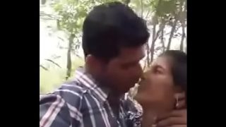 Cute Indian lovers having sex in public park