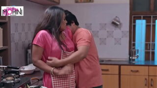 Desi beautiful milf maid get fucks by young owner in kitchen Video