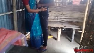 Sky Blue Saree Hot Bhabhi Fucking with Her Brother in Law with clear Audio